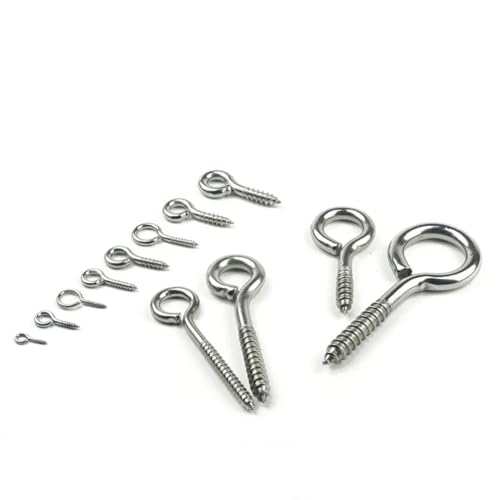 12 Arten von Ösenschrauben, Bolzenhaken, 304 Edelstahl, Ösenschraube, DIY-Seilzubehör, Holzschrauben, Schmuckzubehör(10pcs No.6) von SJHDUNBW EUR