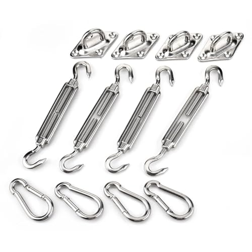 Befestigungssatz for die Markiseninstallation, robustes Sonnensegel-Hardware-Kit aus Edelstahl for die Befestigung von Sonnenschirmen im Hausgarten von SJHDUNBW EUR