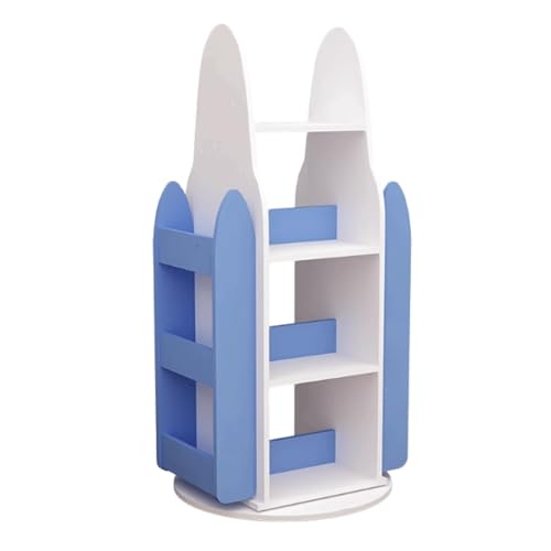 SJHDUNBW EUR 4-stufiges, bodenstehendes Lagerregal, drehbares Bücherregal, multifunktionales Bücherregal, Organizer, drehbares Eck-Bücherregal aus Holz Bücherregal von SJHDUNBW EUR