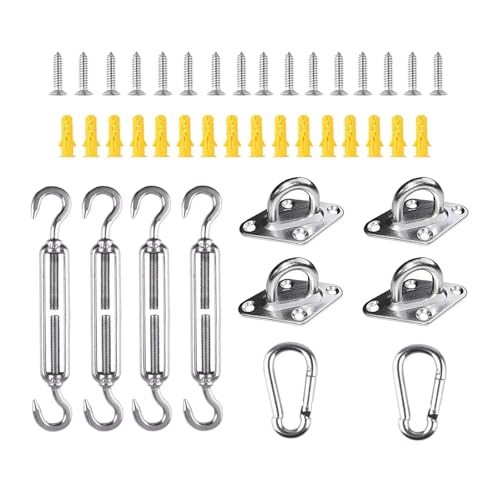 Sonnensegel Baldachin Zubehör 44pcsset 304 Edelstahl Hardware Kit Spannschloss Pad Auge Karabinerhaken Schraube Erweiterung von SJHDUNBW EUR