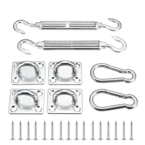 Sonnensegel-Überdachungszubehör, Edelstahl-Befestigungssatz for Sonnensegel, Spannschloss-Pad, Ösenhaken, Schrauben, Gartenmarkisen-Überdachungswerkzeug Sonnensegel-Überdachungszubehör, Edelstahl-Befestigungssatz for Sonnensegel, Spannschloss-Pad, Ösenhaken, Schrauben, Gartenmarkisen-Überdachungswerkzeug von SJHDUNBW EUR