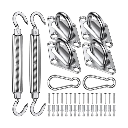 Sonnensegelhaken Baldachinzubehör Edelstahl-Hardware Spannschloss Pad Auge Karabiner Befestigungsclip Haken Schraube Bolzen Hakenbasis von SJHDUNBW EUR