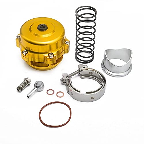 Blow Off Ventil,Turbo Blow Off Valve Universal-50mm V Band wegblasenventil Weld auf Aluminium(Gold) von SJHFKDK