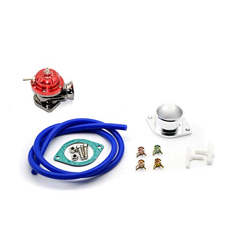 Blow Off Ventil,Turbo Blow Off Valve universal Type -RS Turbo wegblasenventil Einstellbare 25psi BOV. Schlag Dump/Blow Off Adapter 5 Farben(Red) von SJHFKDK
