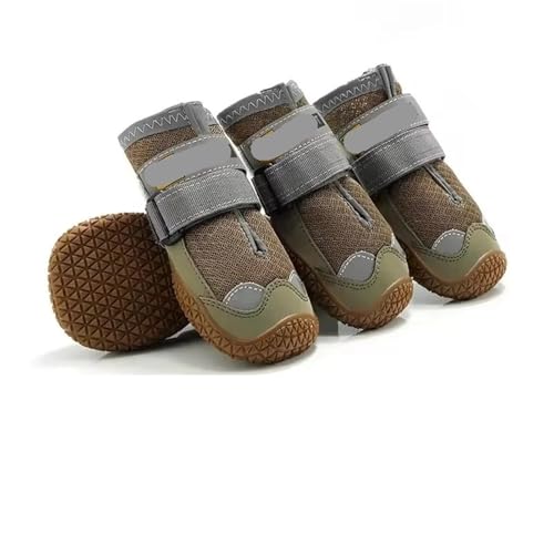 Hundeschuhe Pfotenschutz Outdoor 4 teile/satz Haustier Hund Schuhe Reflektierende Wasserdichte Stiefel Warme Schnee Regen Haustiere Booties Anti-rutsch Socken for Medium Large(Breathable yellow,4) von SJHFKDK