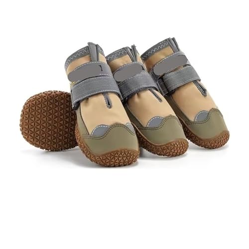 Hundeschuhe Pfotenschutz Outdoor 4 teile/satz Haustier Hund Schuhe Reflektierende Wasserdichte Stiefel Warme Schnee Regen Haustiere Booties Anti-rutsch Socken for Medium Large(Waterproof yellow,4) von SJHFKDK