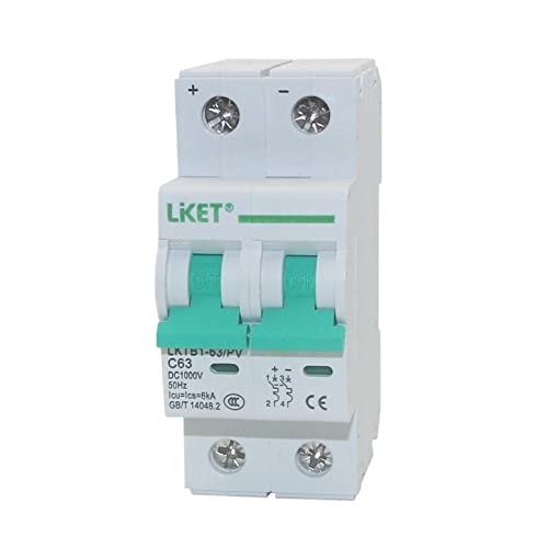 Leitungsschutzschalter,Sicherungsautomat 1 Stück 2 Pole 3 2A 50A 63A DC1000V MCB DC Leistungsschalter Solarenergie Photovoltaik (PV) Solar DC-Schalter(16a) von SJHFKDK