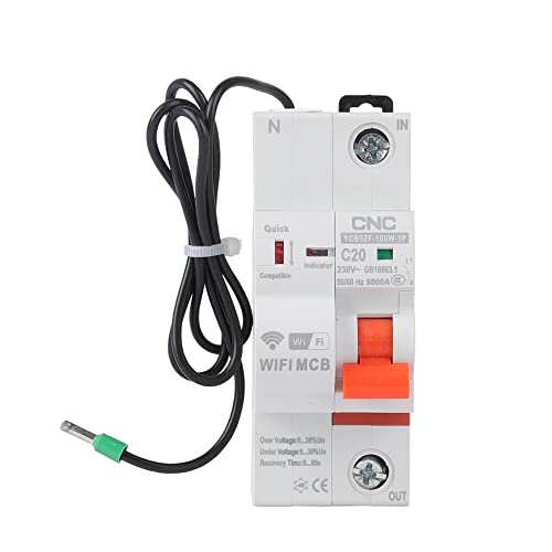 Leitungsschutzschalter,Sicherungsautomat 100W 1P WiFi Smart Circuit Breaker Kurzschlussschutz Zeitgesteuerter Reclosing Switch Fernbedienung(50A) von SJHFKDK