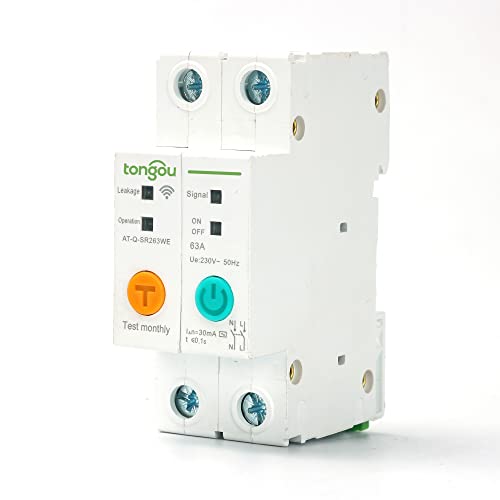 Leitungsschutzschalter,Sicherungsautomat 2P 63A DIN-Schienen-WIFI-Schutzschalter Smart Switch Fernbedienung Von Home Mit Auslaufschutz(50A) von SJHFKDK