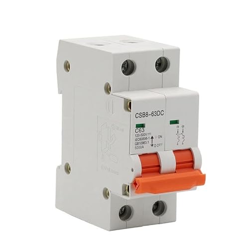 Leitungsschutzschalter,Sicherungsautomat 2P DC 500V Solar Mini Circuit Breaker MCB Gleichstromsicherung PV System Solarenergie 1/3/6/10/16/20/25/32/40/50/63A Schutz(6A) von SJHFKDK