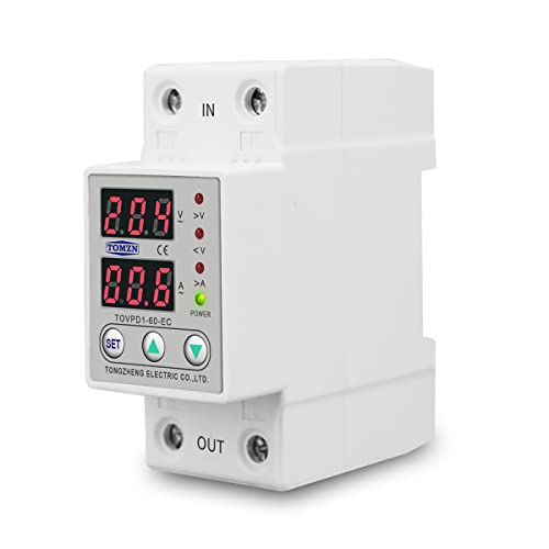 Leitungsschutzschalter,Sicherungsautomat 6. 0a 230V. Hutschiene Einstellbar Über Spannung Und Unter Schutzvorrichtung Schutzrelais(60A) von SJHFKDK
