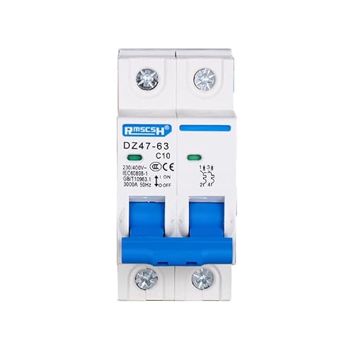 Leitungsschutzschalter,Sicherungsautomat DZ47-63 10A 16A 20A 25A 32A 40A 50A 63A 2P AC 400V Mini Circuit Breaker MCB Cutout Switch(50A) von SJHFKDK