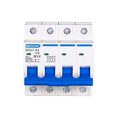 Leitungsschutzschalter,Sicherungsautomat DZ47-63 10A 16A 20A 25A 32A 40A 50A 63A 4P 400V Mini Circuit Breaker MCB Household Safety Cutout Switch Chopper(20A) von SJHFKDK