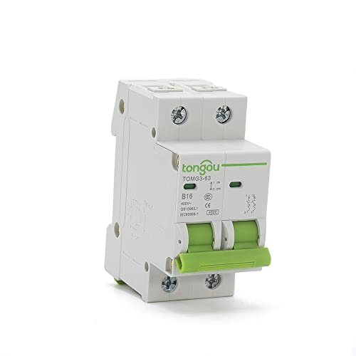 Leitungsschutzschalter,Sicherungsautomat Typ B MCB AC 2 Pole 1A 6A 10A 16A 25A 32A 40A 63A 36mm Mini Leistungsschalter 4.5KA 50/60HZ 110V/230V/400V(B16) von SJHFKDK