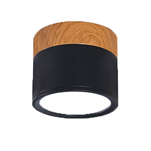 SJHFKDK Deckenlampe, Deckenleuchte Deckenleuchten Moderne Eisen Deckenleuchte für Wohnzimmer Schlafzimmer Kinderzimmer Gänge Corridor Spot Light Home Fixture(Black,WARM_7W NOT DIMMING) von SJHFKDK