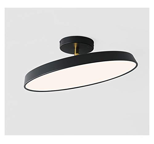 SJHFKDK Deckenlampe, Deckenleuchte Schlafzimmer Deckenleuchte Einfache Moderne Runder Runder Round Room Porch Balkon Lampe Alle Aluminium ultradünne Deckenleuchte(Black 50cm,3 Color Light) von SJHFKDK