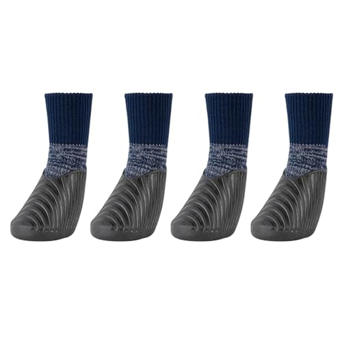 SJHFKDK Hundeschuhe Pfotenschutz Outdoor 4 Teile/Satz Hundestiefel Wasserdicht Regen Winter Haustier Schneeschuhe Welpensocke Mit Antirutschsohle Weicher Bequemer Pfotenschutz(D,XL) von SJHFKDK