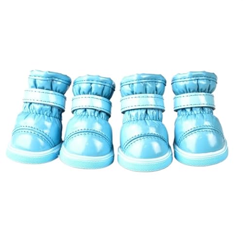 SJHFKDK Hundeschuhe Pfotenschutz Outdoor rutschfeste Ledersohlen, Warmer Schnürsenkel-Reflektor mit Hunde-Sommersportstiefeln, verstellbare, verschleißfeste Hundestiefel(QL,3) von SJHFKDK