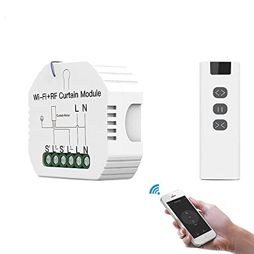 SJHFKDK Rolladenschalter, Smart Rolladenschalter Smart Curtain Jalousien Modul Switch Roll-Shutter-Motor drahtlose Fernbedienung, Sprachsteuerplan-Timer(Set) von SJHFKDK