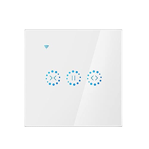 SJHFKDK Rolladenschalter, Smart Rolladenschalter WiFi Smart Cardain Blind Switch-Prozentanpassung für Rollladen Elektrische Kürzung Motor Motorisierte Jalousien 10A(White) von SJHFKDK