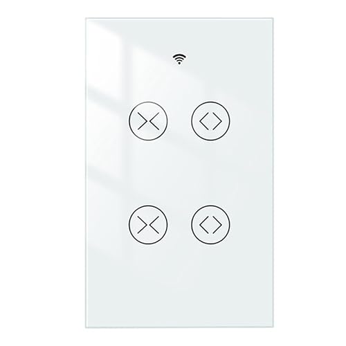 SJHFKDK Rolladenschalter, Smart Rolladenschalter WiFi Smart Doppel 2 Gang Vorhang Rollladen Blind Switch Elektromotor arbeitet(Light Grey) von SJHFKDK