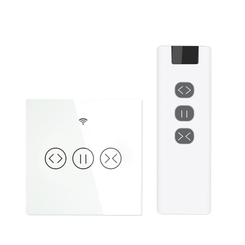 SJHFKDK Rolladenschalter, Smart Rolladenschalter WiFi Smart Touch Gardain Roller Blinds Motorschalter Smart Life App Fernbedienung arbeitet(Gray) von SJHFKDK