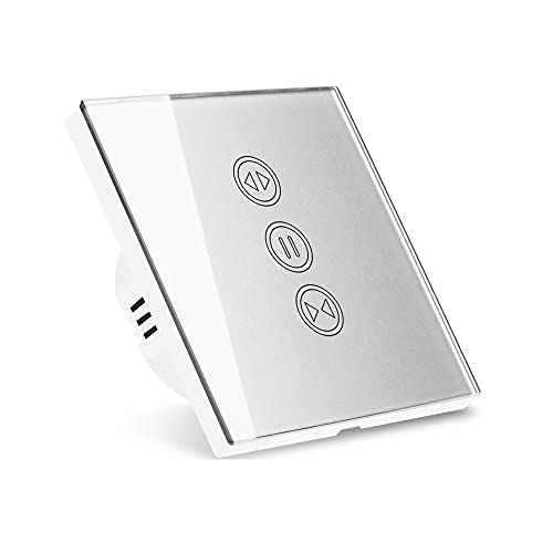 SJHFKDK Rolladenschalter, Smart Rolladenschalter WiFi-Vorhang Blindschalter Silberfarbe für Rollladen Elektromotor Voice Control App Timer(2 Pieces) von SJHFKDK