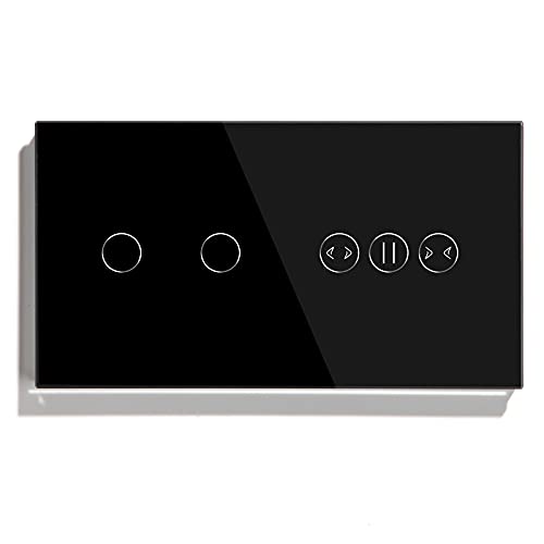 SJHFKDK Rolladenschalter, Smart Rolladenschalter WiFi-Vorhangschalter mit 2-Gang-Smart Switch White Black Color-Unterstützung für Assistenten-App für Heimwerker(Black) von SJHFKDK