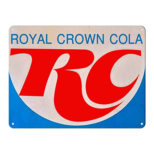 Royal Crown RC Cola Logo Soda Pop Werbung Vintage Look Wanddekoration Bar Retro Metall-Blechschild 20,3 x 30,5 cm von SJHKFSHLKS