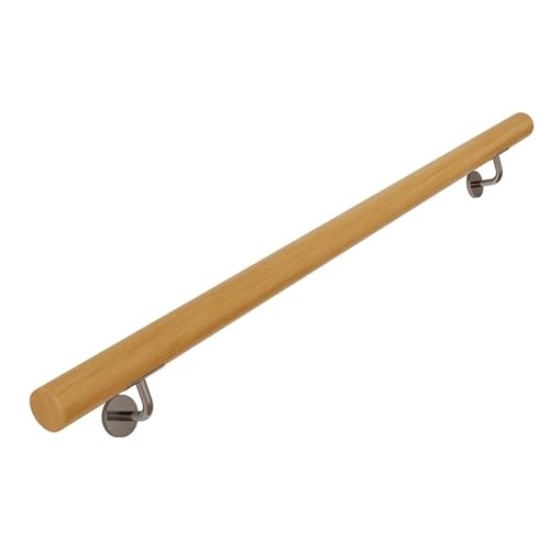 Handlauf aus massivem Eichenholz for Innentreppen mit Metallhalterung, an der Wand montiertes Stützgeländer for ältere Menschen und Kinder(2.2m(7.2ft)) von SJHPZG