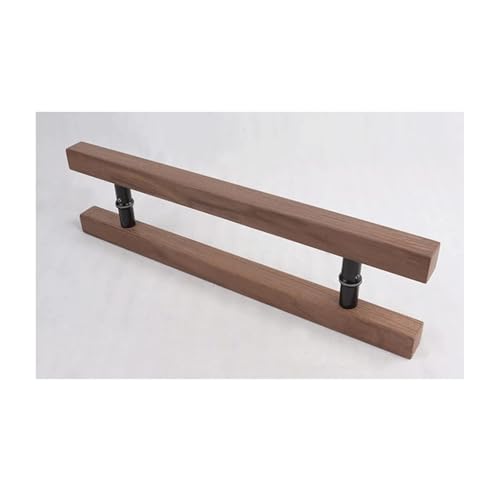 Holz-Eingangstürgriff, 1 Paar, Innen- und Außengriff, Stange, Leiter, Zug- und Druckgriff, quadratische Form, Duschglas, Schiebetür, Scheunentor(60cm) von SJHPZG