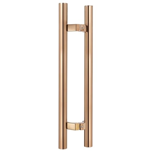 Moderner gebürsteter Schiebetürgriff for Scheunen, doppelseitiger Push-Pull-Griff aus Edelstahl for Glasduschtüren/vordere Holztüren(Rose Gold,60cm/23.6In) von SJHPZG
