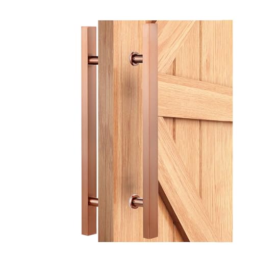 SJHPZG Doppelseitiger Push-Pull-Türgriff aus Edelstahl, polierte Oberfläche, H-förmiger Schiebetürgriff for Innen- und Außentüren aus Glas und Holz(Rose Gold,60cm/24inch) von SJHPZG
