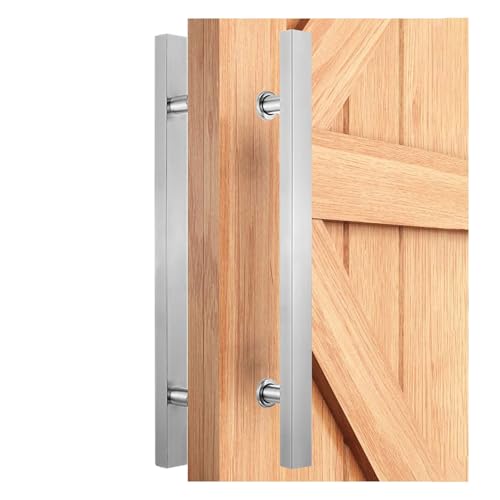 SJHPZG Doppelseitiger Push-Pull-Türgriff aus Edelstahl, polierte Oberfläche, H-förmiger Schiebetürgriff for Innen- und Außentüren aus Glas und Holz(Silver,50cm/20inch) von SJHPZG