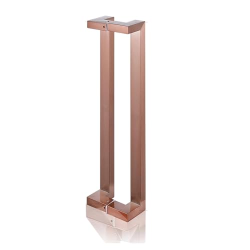 SJHPZG Doppelseitiger Scheunentorgriff aus Edelstahl, moderner Schiebetürgriff mit polierter Oberfläche for Innen- und Außentüren aus Glas, Holz und Metall(Rose Gold,L100cm) von SJHPZG