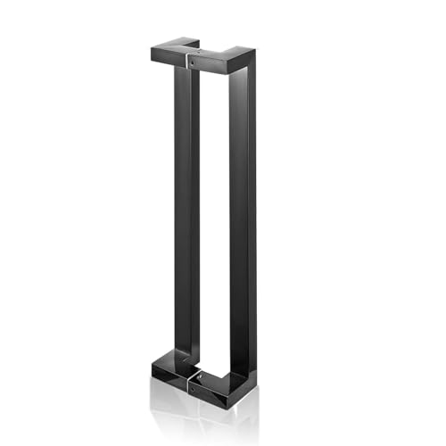 SJHPZG Doppelseitiger Scheunentorgriff aus Edelstahl, moderner Schiebetürgriff mit polierter Oberfläche for Innen- und Außentüren aus Glas, Holz und Metall(Svart,L100cm) von SJHPZG