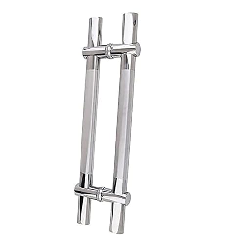 SJHPZG Edelstahl-Scheunen-Schiebetürgriffe, doppelseitiges H-förmiges Zug-/Druck-Duschtürgriff-Set for Innen- und Außentüren aus Glas/Holz(600mm) von SJHPZG