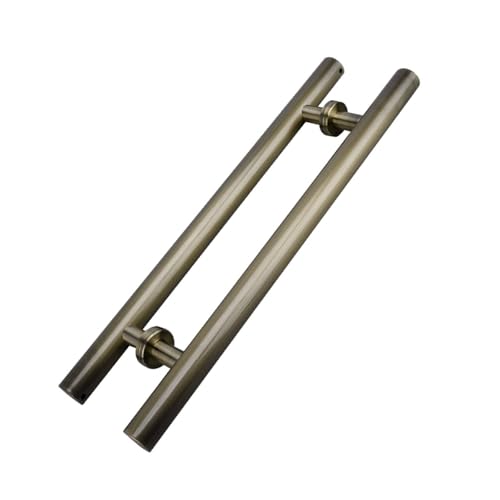 SJHPZG H-förmiger Schiebetürgriff for Scheunentüren, modern, rund, doppelseitig, Push-Pull-Türgriffstange for Innen- und Außentüren aus Holz oder Glas(Bronze,120cm*90cm) von SJHPZG