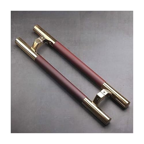 SJHPZG H-förmiger Türgriff aus Edelstahl for die Vordertür, moderner Rücken-an-Rücken-Push-Pull-Türgriff mit Beschlägen for gewerbliche Scheunentore Holz, Schiebetüren(Gold,80cm/31.5") von SJHPZG