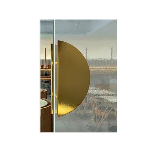SJHPZG Halbrunder Schiebetürgriff, doppelseitiger Push-Pull-Griff aus Aluminium, robuste Scheunenglastürgriff-Hardware(Gold,D50cm/19.7in) von SJHPZG