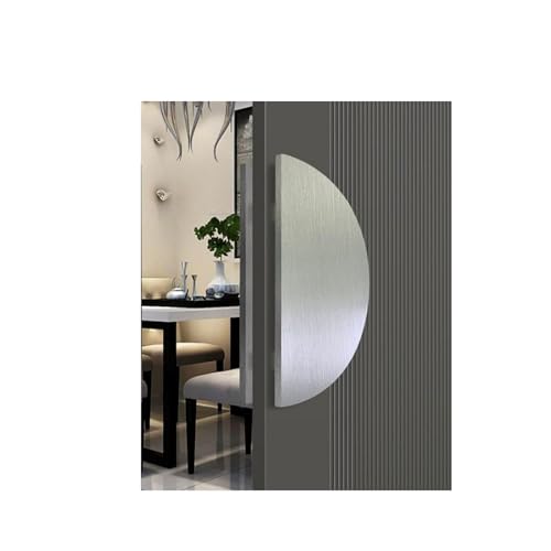 SJHPZG Halbrunder Schiebetürgriff, doppelseitiger Push-Pull-Griff aus Aluminium, robuste Scheunenglastürgriff-Hardware(Silver,D40cm/15.7in) von SJHPZG