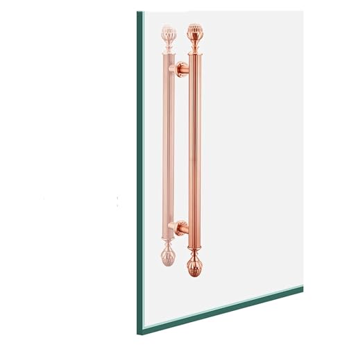 SJHPZG Moderner Scheunentorgriff aus Edelstahl, robuster doppelseitiger Push-Pull-Griff for Glastüren mit Hardware-Kit for Schlafzimmer, Küche, Eingangsbereich(Rose Gold,120cm/47.2in) von SJHPZG