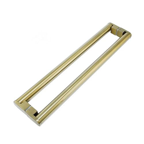 SJHPZG Push-Pull-Glastürgriff aus Edelstahl, quadratisch, Rücken an Rücken, Scheunen-Schiebetürgriff for Konferenzraum, Badezimmer(Gold,630mm) von SJHPZG