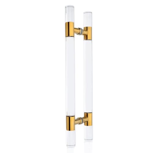 SJHPZG Schiebetürgriff aus transparentem Acryl, moderner doppelseitiger Push-Pull-Griff for Duschglas- und Holztüren(Gold,L120cm/47.4inch) von SJHPZG
