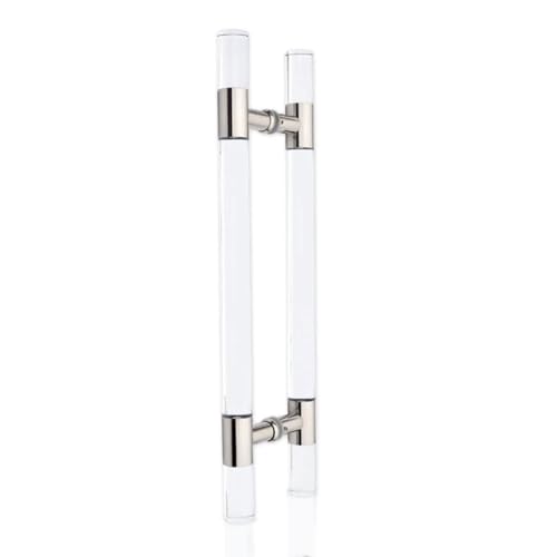 SJHPZG Schiebetürgriff aus transparentem Acryl, moderner doppelseitiger Push-Pull-Griff for Duschglas- und Holztüren(Silver,L120cm/47.4inch) von SJHPZG