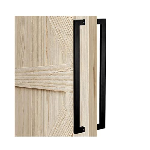 SJHPZG Schiebetürgriffe aus Edelstahl for Scheunentüren, gebürstetes Nickel-Finish, for Glas-/Holz-/Haustüren, Türgriff-Set for den Innen- und Außenbereich(Matte Black,60cm/24inch) von SJHPZG