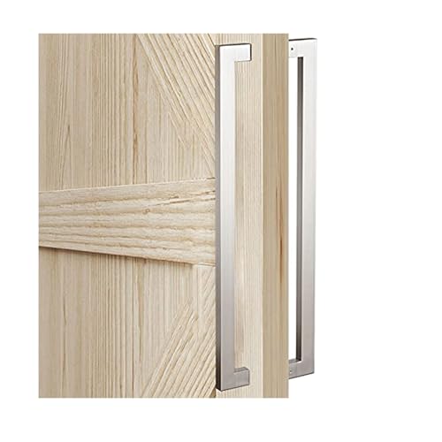 SJHPZG Schiebetürgriffe aus Edelstahl for Scheunentüren, gebürstetes Nickel-Finish, for Glas-/Holz-/Haustüren, Türgriff-Set for den Innen- und Außenbereich(Silver,60cm/24inch) von SJHPZG