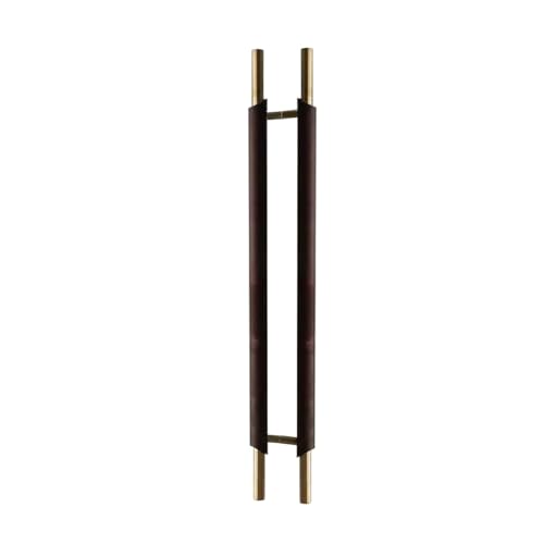 SJHPZG Türgriff aus Massivholz for Glastüren, moderner Push-Pull-Türgriff for die Vordertür, langer Stangengriff for den gewerblichen/privaten Gebrauch(Brushed Gold,80 * 50cm) von SJHPZG