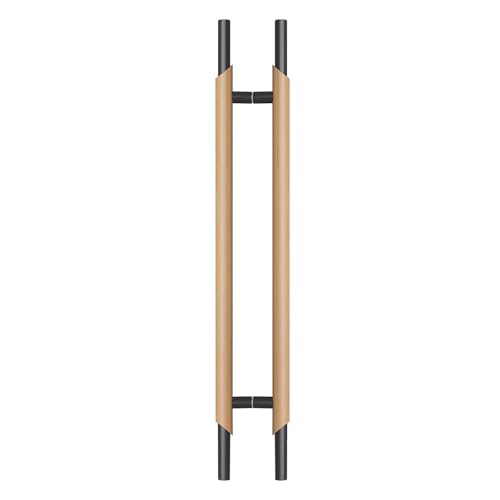 SJHPZG Türgriff aus Massivholz for Glastüren, moderner Push-Pull-Türgriff for die Vordertür, langer Stangengriff for den gewerblichen/privaten Gebrauch(Svart,150 * 110cm) von SJHPZG