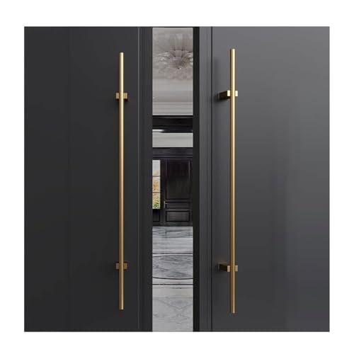SJHPZG Türgriff aus gebürstetem Edelstahl im modernen Design, glatte, polierte Oberfläche, Glastürgriff for Innen- und Außentüren(Bronze,100cm/40) von SJHPZG